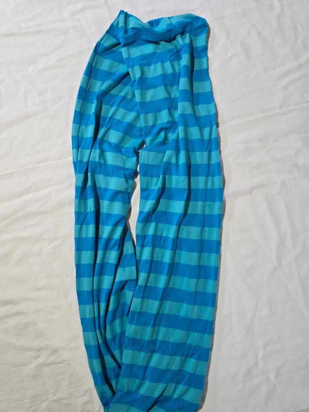 Ruffle Girl Infinity Scarf – Two-Tone Blue Striped – Lightweight Accessory